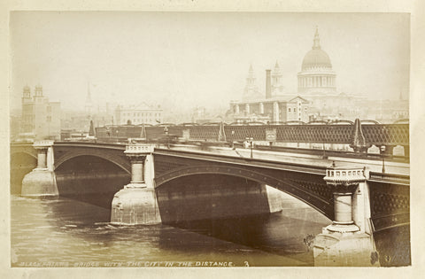 Blackfriars Bridge with the City in the distance c1880