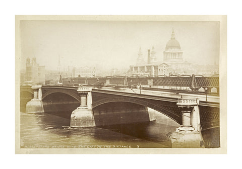 Blackfriars Bridge with the City in the distance c1880
