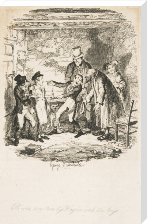 Oliver's reception by Fagin and the boys 1838