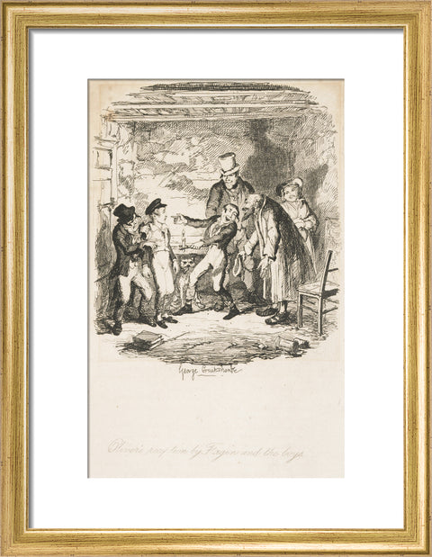 Oliver's reception by Fagin and the boys 1838