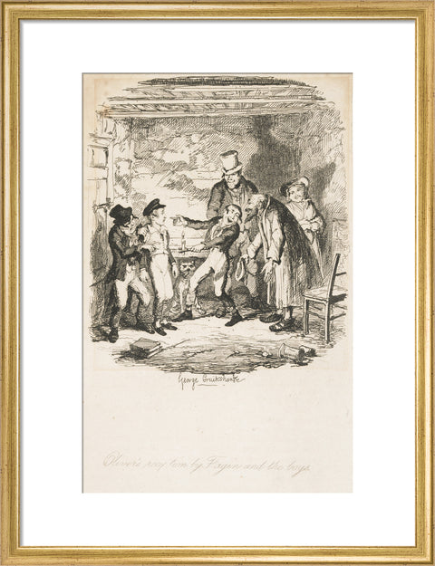 Oliver's reception by Fagin and the boys 1838