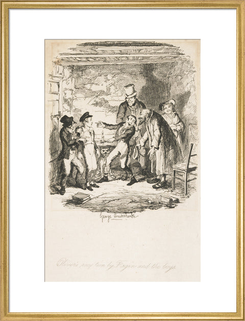 Oliver's reception by Fagin and the boys 1838