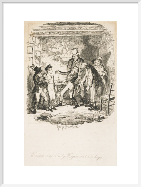 Oliver's reception by Fagin and the boys 1838