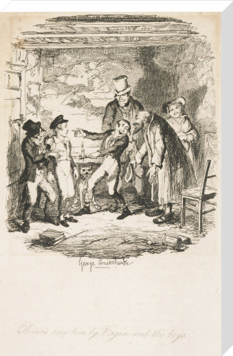 Oliver's reception by Fagin and the boys 1838