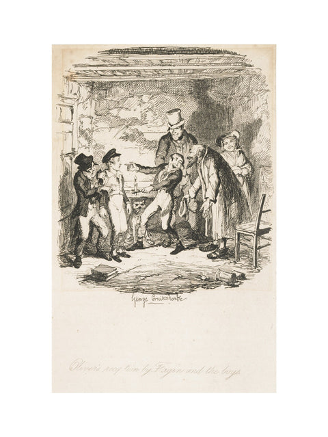 Oliver's reception by Fagin and the boys 1838