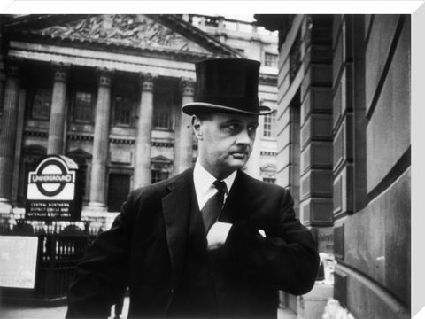 Gentleman in top hat and overcoat at Bank 1961