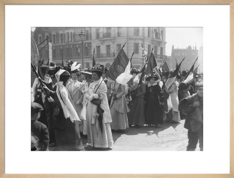 Suffragettes in a procession to promote the Women's Exhibition 1909