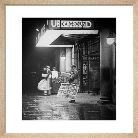Charing Cross underground station at night c 1935