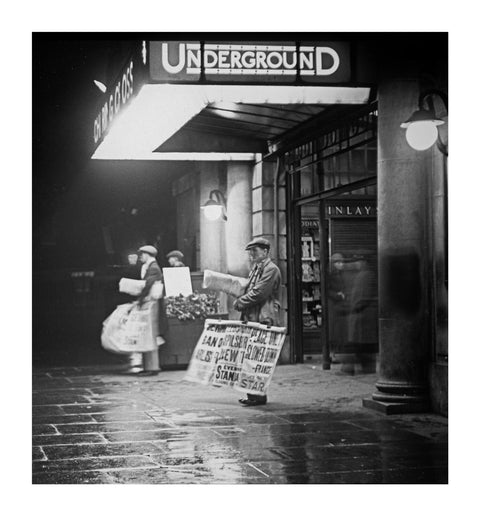 Charing Cross underground station at night c 1935
