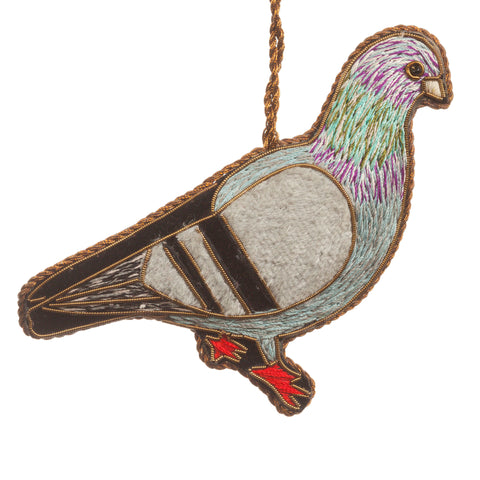 Embroidered Fabric Pigeon Decoration
