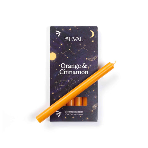Cinnamon & Orange scented candles, pack of 6