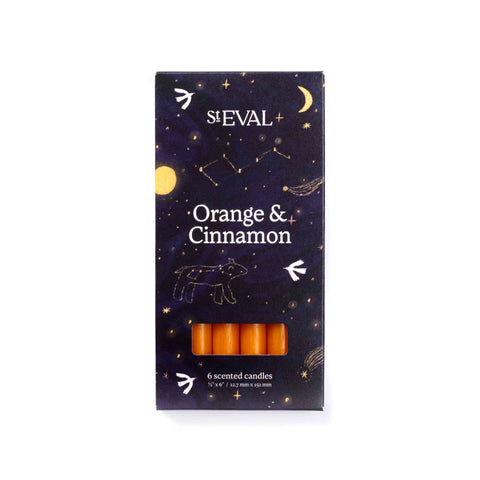 Cinnamon & Orange scented candles, pack of 6