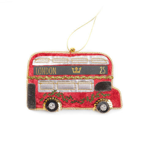 London bus embroidered fabric decoration