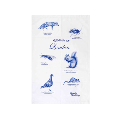 Wildlife of London Tea Towel