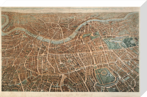 A Balloon View of London as seen from Hampstead 1851