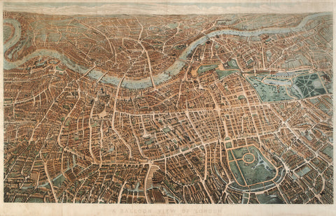 A Balloon View of London as seen from Hampstead 1851