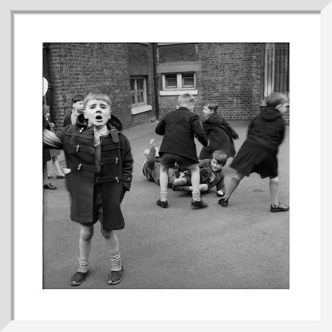 Boys in the playground at Argyle Infants School, King's Cross