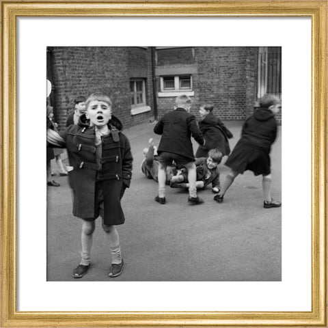 Boys in the playground at Argyle Infants School, King's Cross