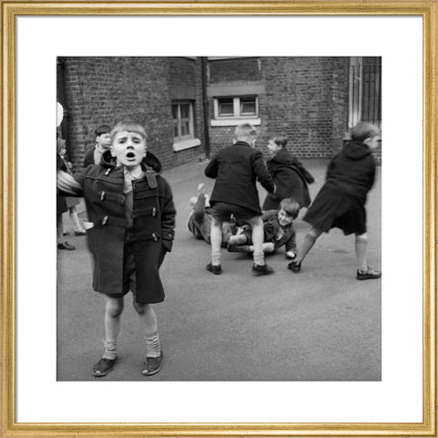 Boys in the playground at Argyle Infants School, King's Cross