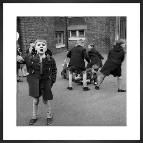 Boys in the playground at Argyle Infants School, King's Cross