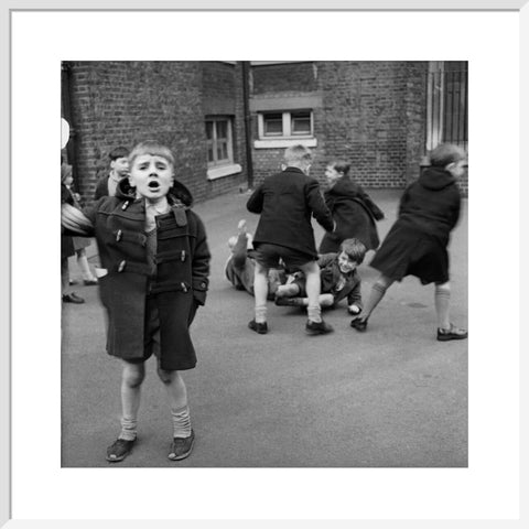 Boys in the playground at Argyle Infants School, King's Cross