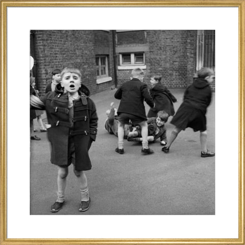 Boys in the playground at Argyle Infants School, King's Cross