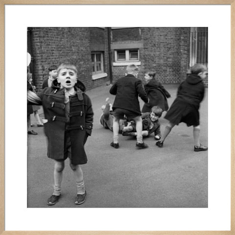 Boys in the playground at Argyle Infants School, King's Cross