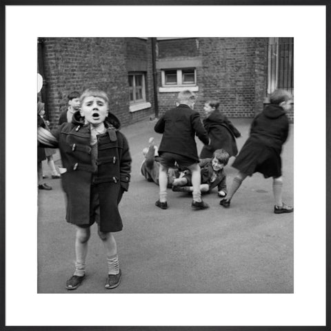 Boys in the playground at Argyle Infants School, King's Cross