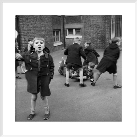Boys in the playground at Argyle Infants School, King's Cross