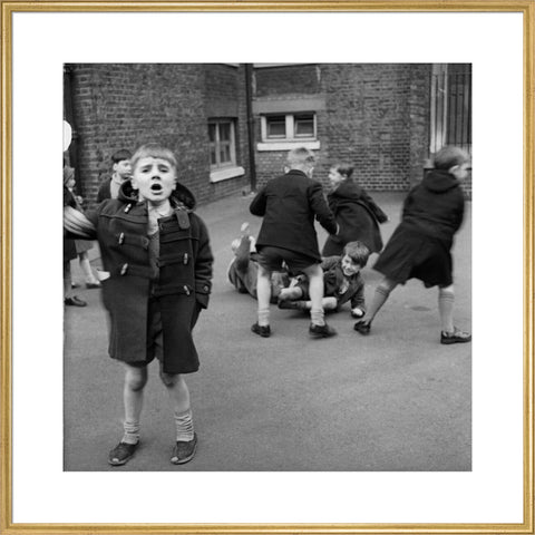 Boys in the playground at Argyle Infants School, King's Cross