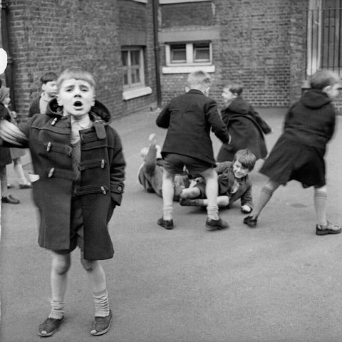 Boys in the playground at Argyle Infants School, King's Cross