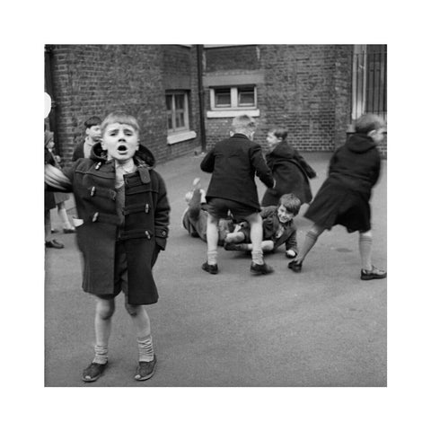 Boys in the playground at Argyle Infants School, King's Cross
