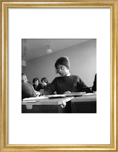 A pupil, a migrant from Jamaica, attending class at Stockwell Manor Comprehensive School, Clapham Road
