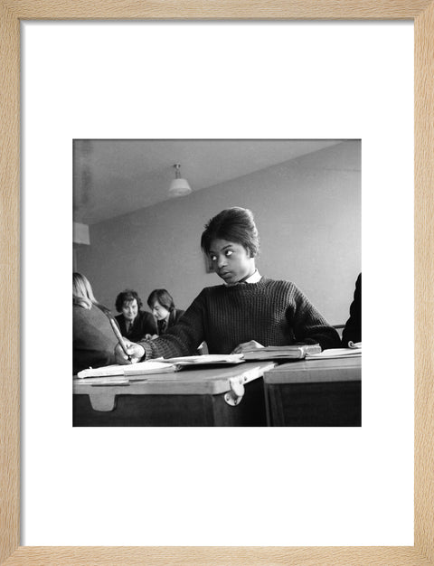 A pupil, a migrant from Jamaica, attending class at Stockwell Manor Comprehensive School, Clapham Road