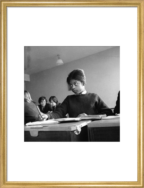 A pupil, a migrant from Jamaica, attending class at Stockwell Manor Comprehensive School, Clapham Road