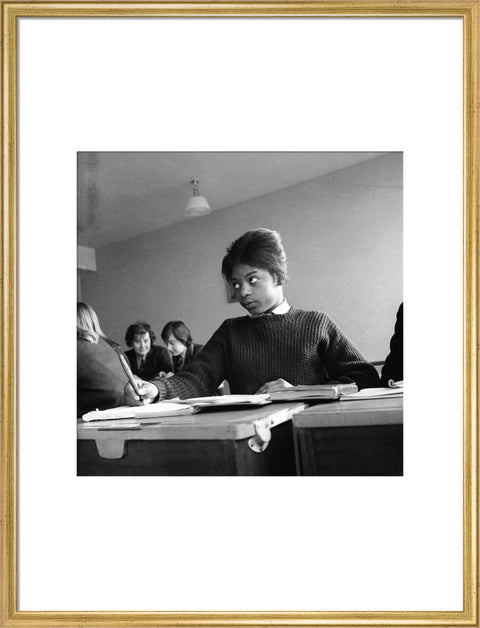 A pupil, a migrant from Jamaica, attending class at Stockwell Manor Comprehensive School, Clapham Road