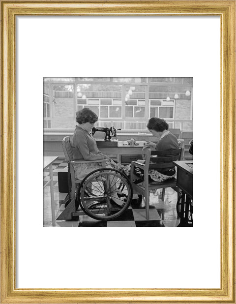 Two children at the 'FDR School for Handicapped Children', Hampstead, working in the handicraft room