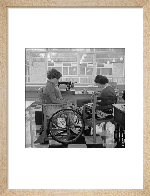 Two children at the 'FDR School for Handicapped Children', Hampstead, working in the handicraft room