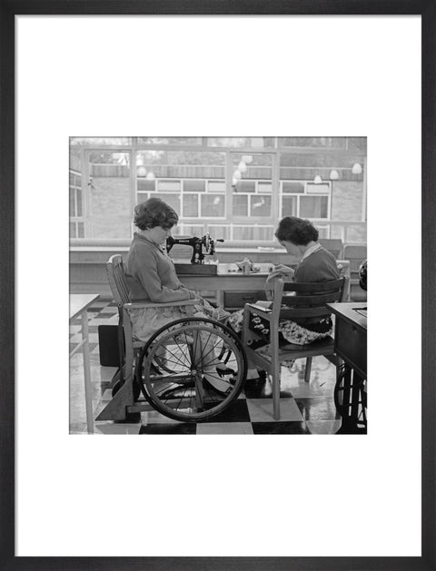 Two children at the 'FDR School for Handicapped Children', Hampstead, working in the handicraft room