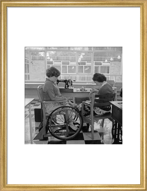 Two children at the 'FDR School for Handicapped Children', Hampstead, working in the handicraft room