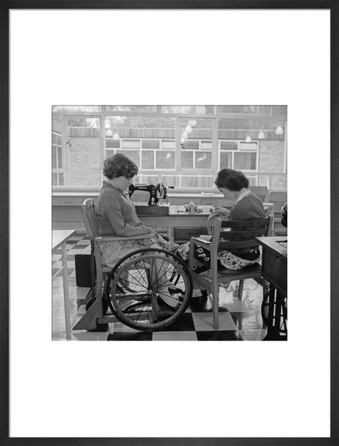 Two children at the 'FDR School for Handicapped Children', Hampstead, working in the handicraft room