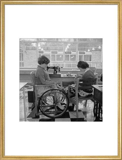 Two children at the 'FDR School for Handicapped Children', Hampstead, working in the handicraft room