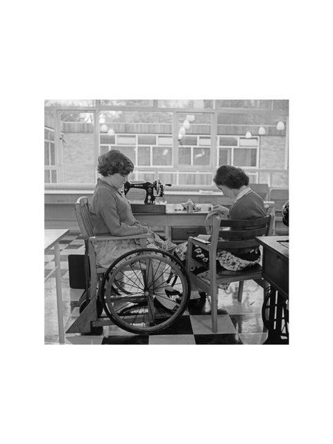 Two children at the 'FDR School for Handicapped Children', Hampstead, working in the handicraft room