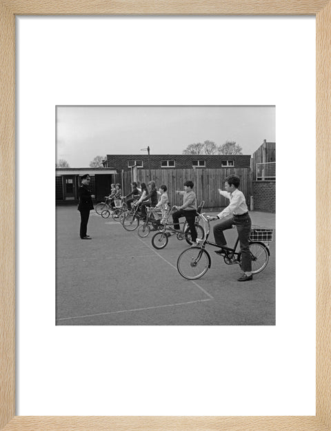 School children training for their National Cycling Proficiency test at St. Mary's School