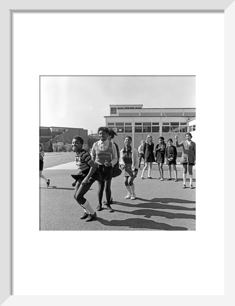Skipping in the playground at Alperton High School