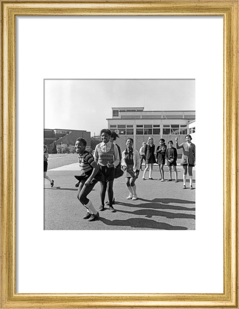 Skipping in the playground at Alperton High School