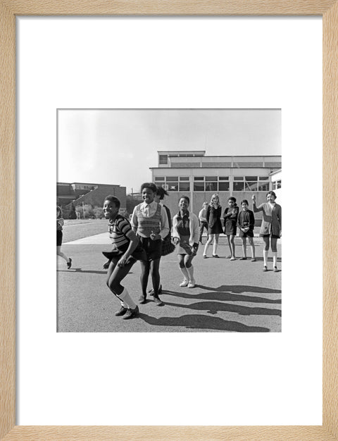 Skipping in the playground at Alperton High School