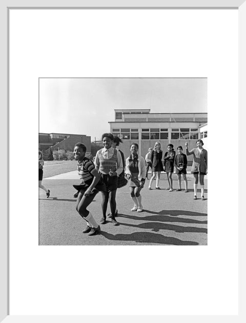 Skipping in the playground at Alperton High School