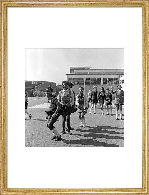 Skipping in the playground at Alperton High School