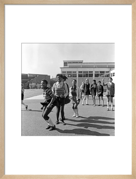 Skipping in the playground at Alperton High School